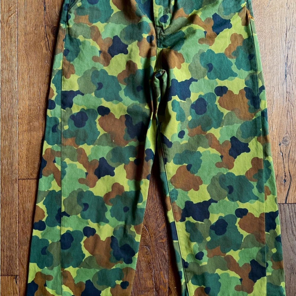 Imogene + Willie Sonora Painted Camo Trousers Wide Leg Utility Pants Sz 25